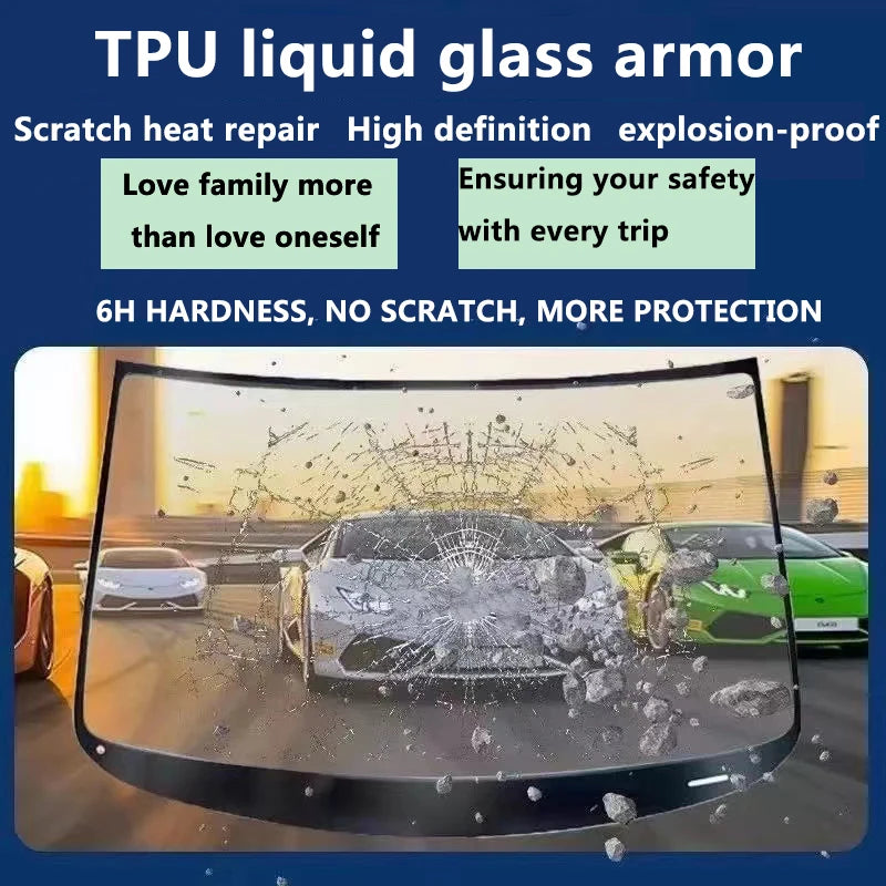 أغشية حماية النوافذ للسيارة Gloss Armor TPU ذاتية الإصلاح، مقاومة للخدش والانفجار، PPF لحماية الزجاج الأمامي، طبقة حماية للزجاج الأمامي ضد الكسر