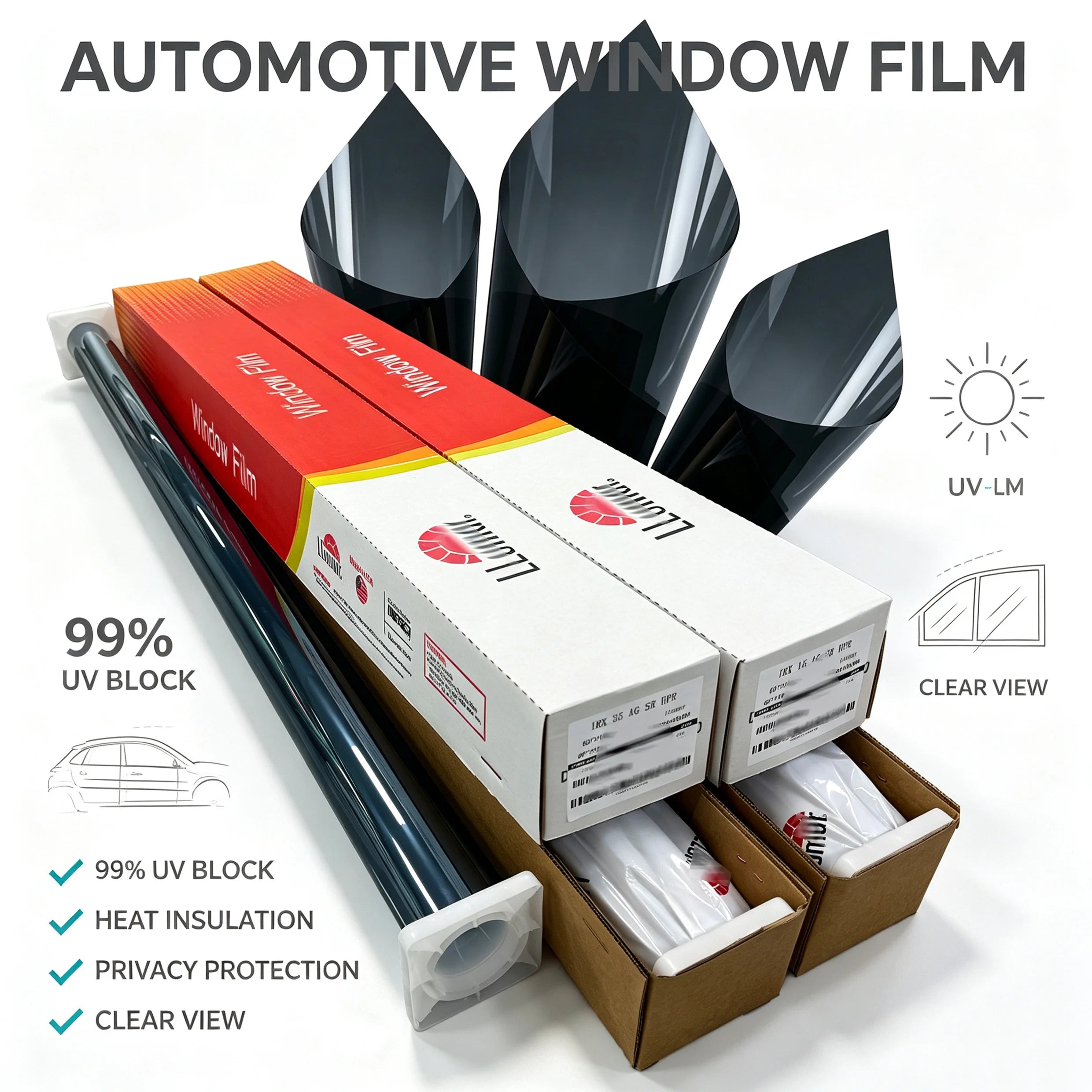 LLUMAR Brand 2PLY Nano Ceramic Llumar Window Tint Film 35vlt Roll UV PROOf Solar Window Tint Aiti Heat UV 99% Car Adhesive Film