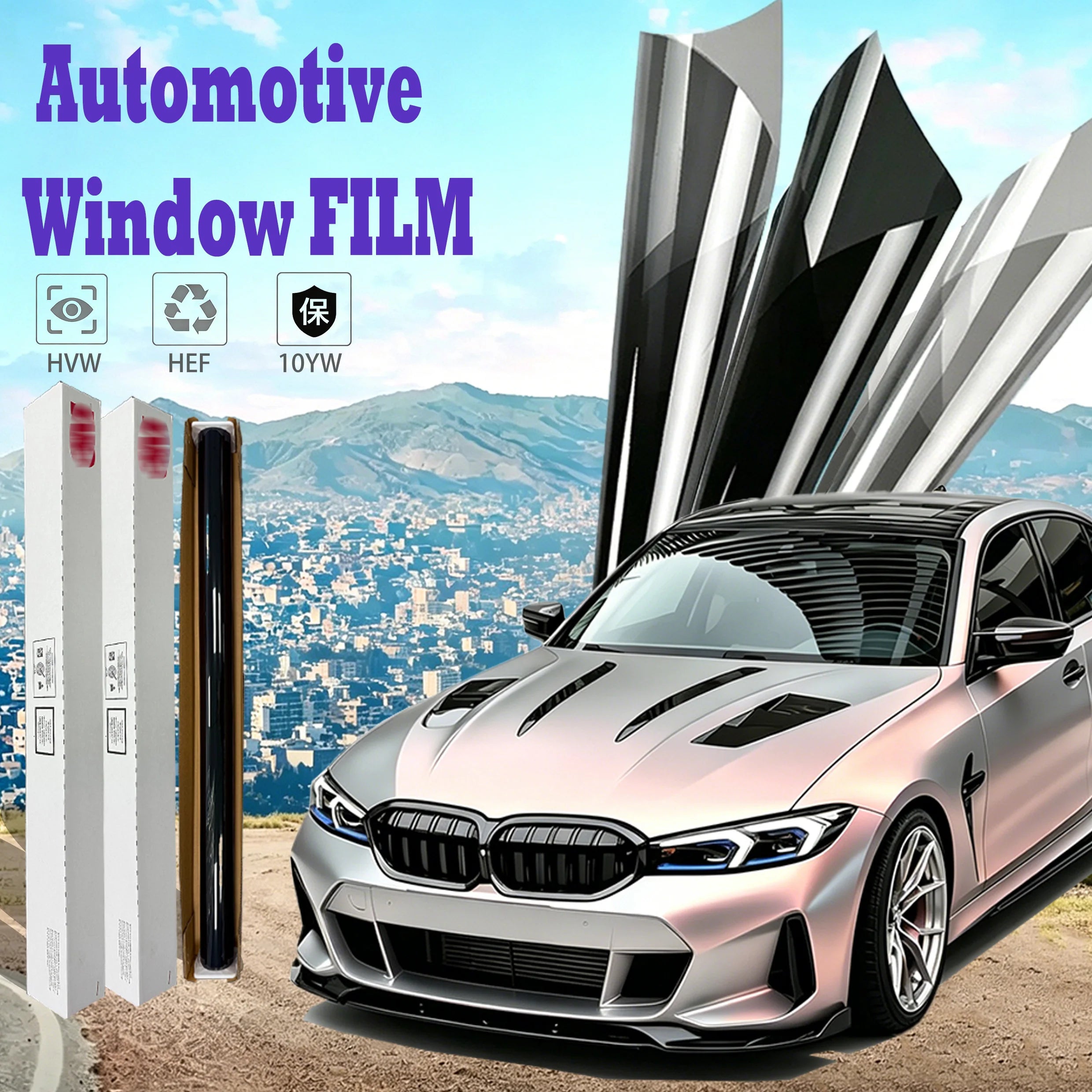 فيلم عازل حراري عالي الجودة من السيراميك النانوي الكربوني نوافذ السيارة من 3M، حماية من الأشعة فوق البنفسجية ومقاوم للحرارة ويوفر الخصوصية للسيارات، مصنوع من مادة PET