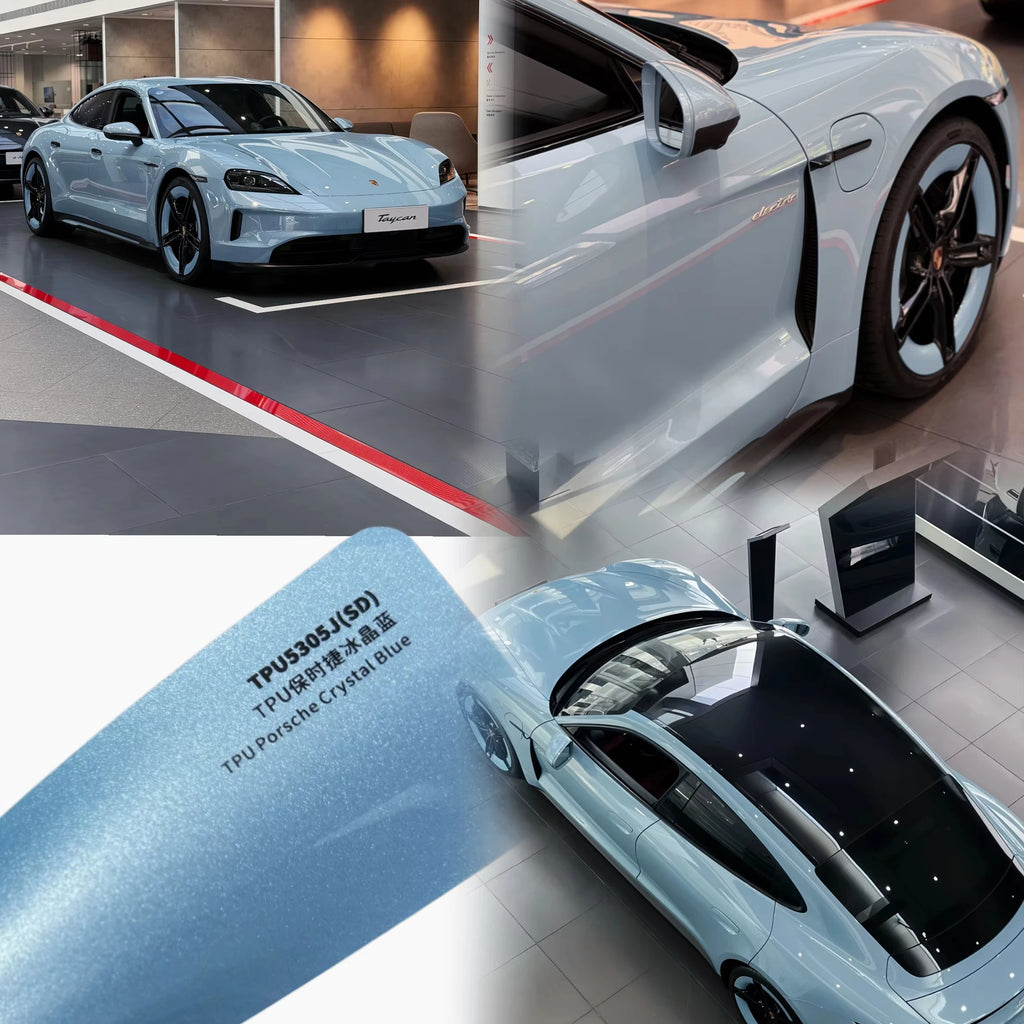 3M طبقة حماية للسيارات من البولي يوريثين الحراري لطلاء Suntek طبقة حماية PPF Llumar لتغيير لون السيارة من البولي يوريثين الحراري الأزرق الكريستالي المقاوم للاصفرار
