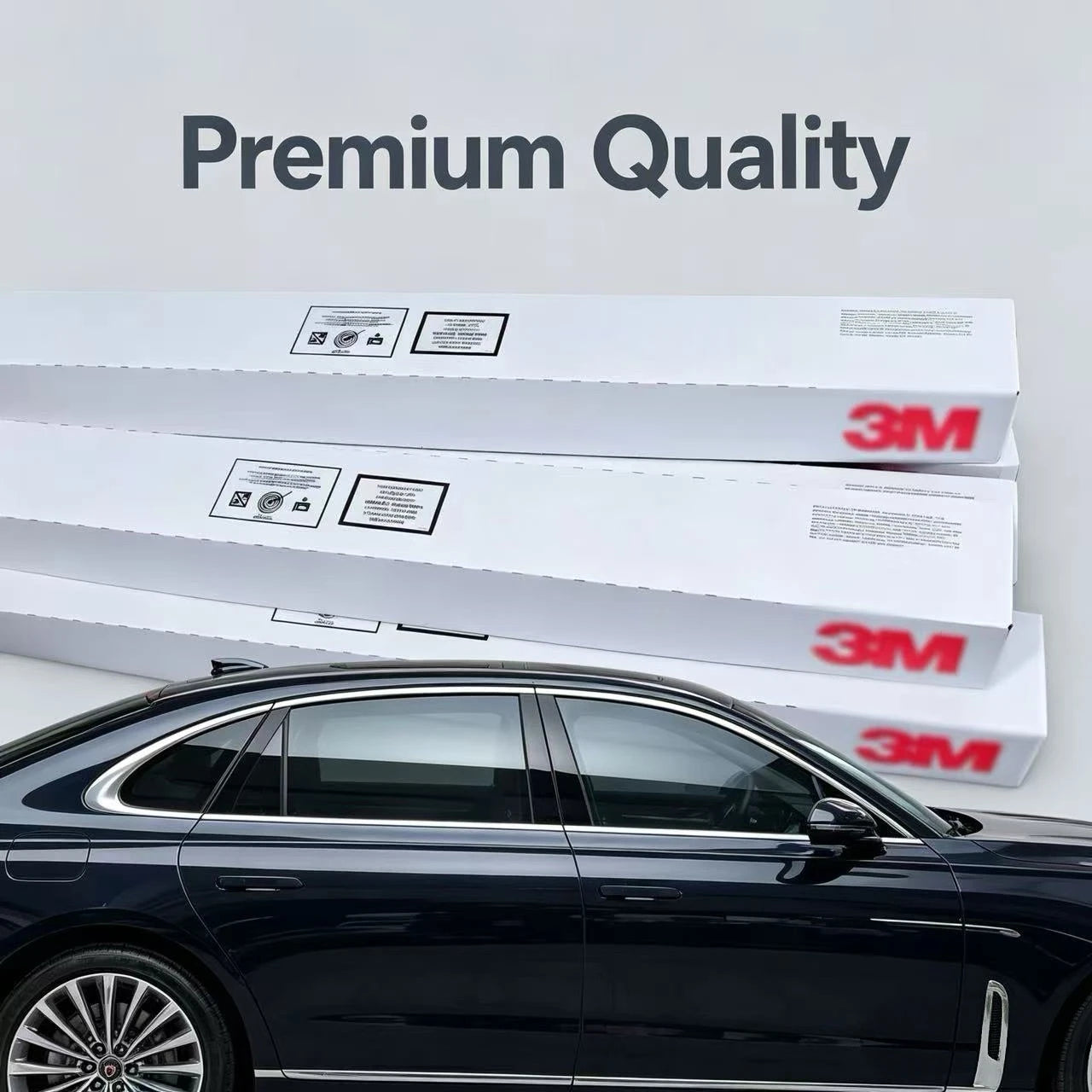 OEM / ODM 3M عازل حراري لزجاج السيارات طبقتين فيلم PET أساسي مقاوم للخدش ملون شمسي لنافذة السيارة