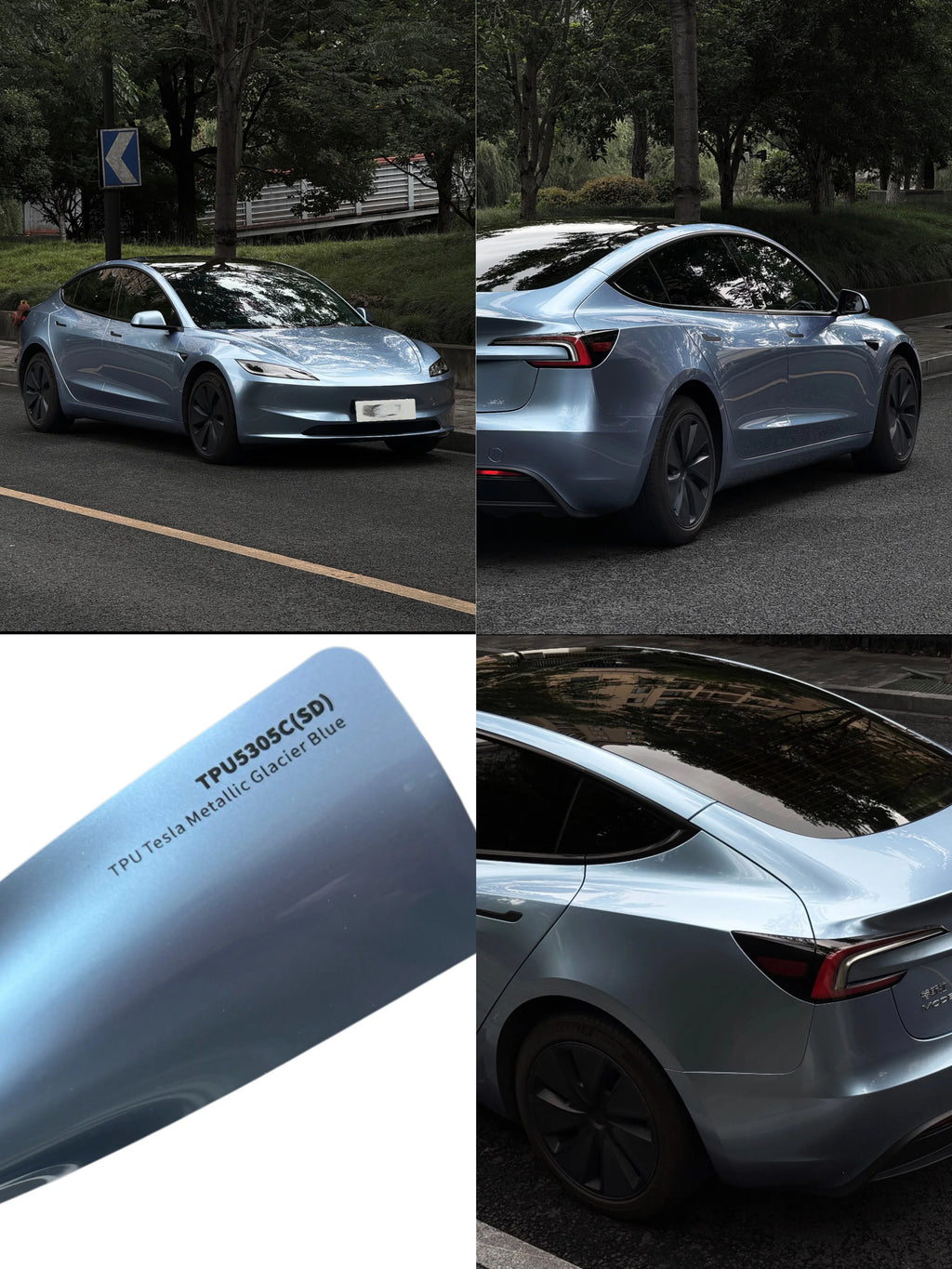 3MCar Wrap Vinyl Film Stek PaintProtectionFilm PPF Suntek غلاف سيارة متغير الألوان واقي من الاصفرار TPU Tesla أزرق جليدي ميتاليك