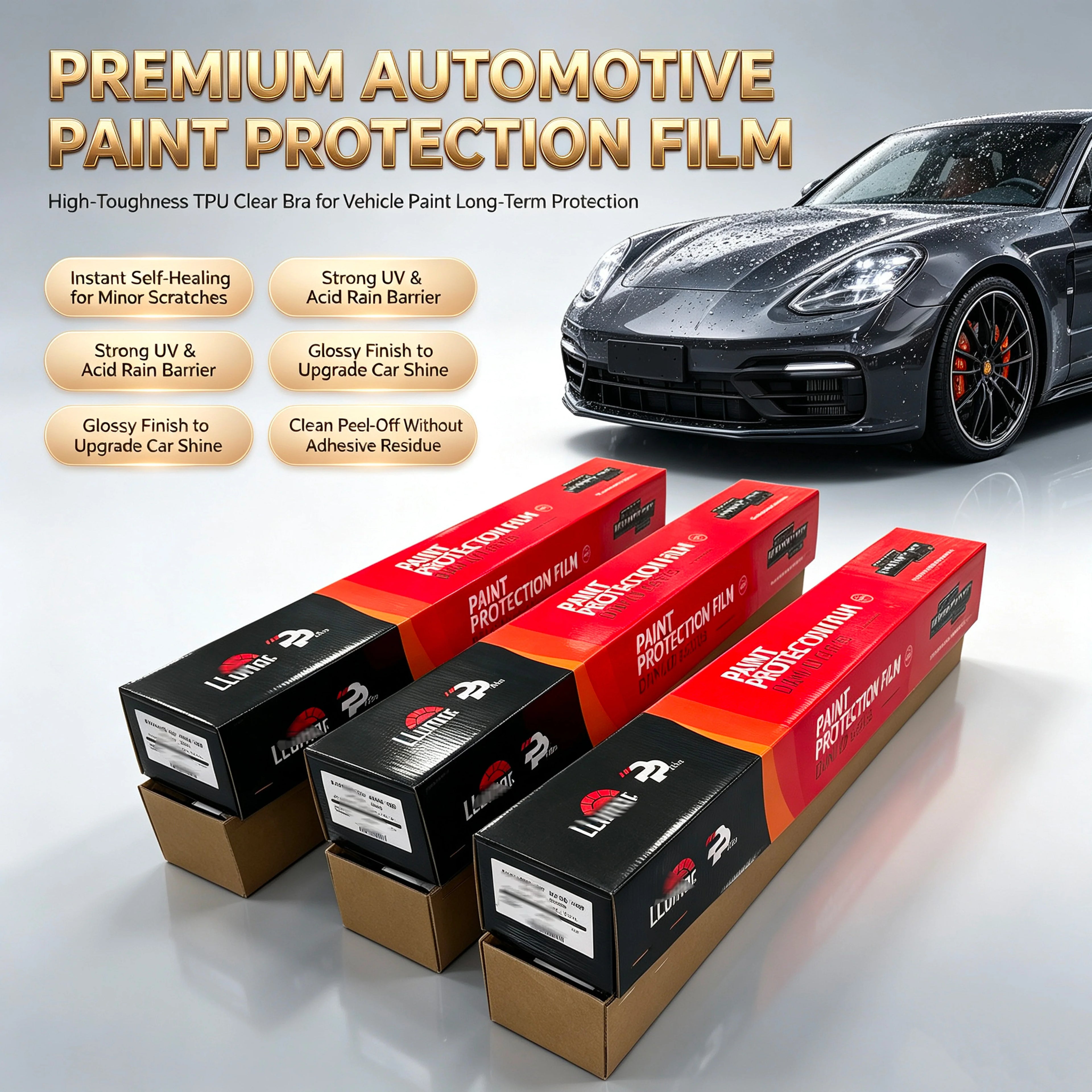 طبقة حماية الطلاء LLumar Platinum ذاتية الشفاء ومقاومة للاصفرار من مادة TPU الأصلية Gen2 Hydrogard طلاء نانو ناعم من لفات LLumar PPF