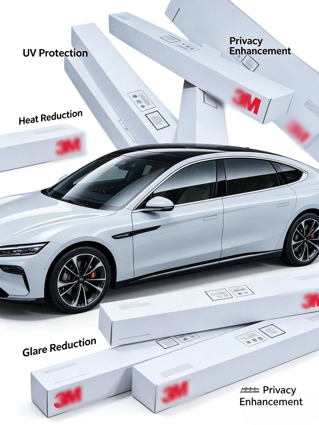3M فينيل عازل لنوافذ السيارات شمسي 1.52 × 30 متر لفة من سلسلة FX IR حماية متغيرة الألوان