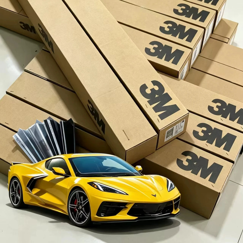 طبقة عزل حراري لنوافذ السيارات من السيراميك، فيلم 3M أمريكي ممتاز 1.52x30 متر، أسود داكن، مضاد للخدش ومقاوم للكسر لنوافذ السيارات