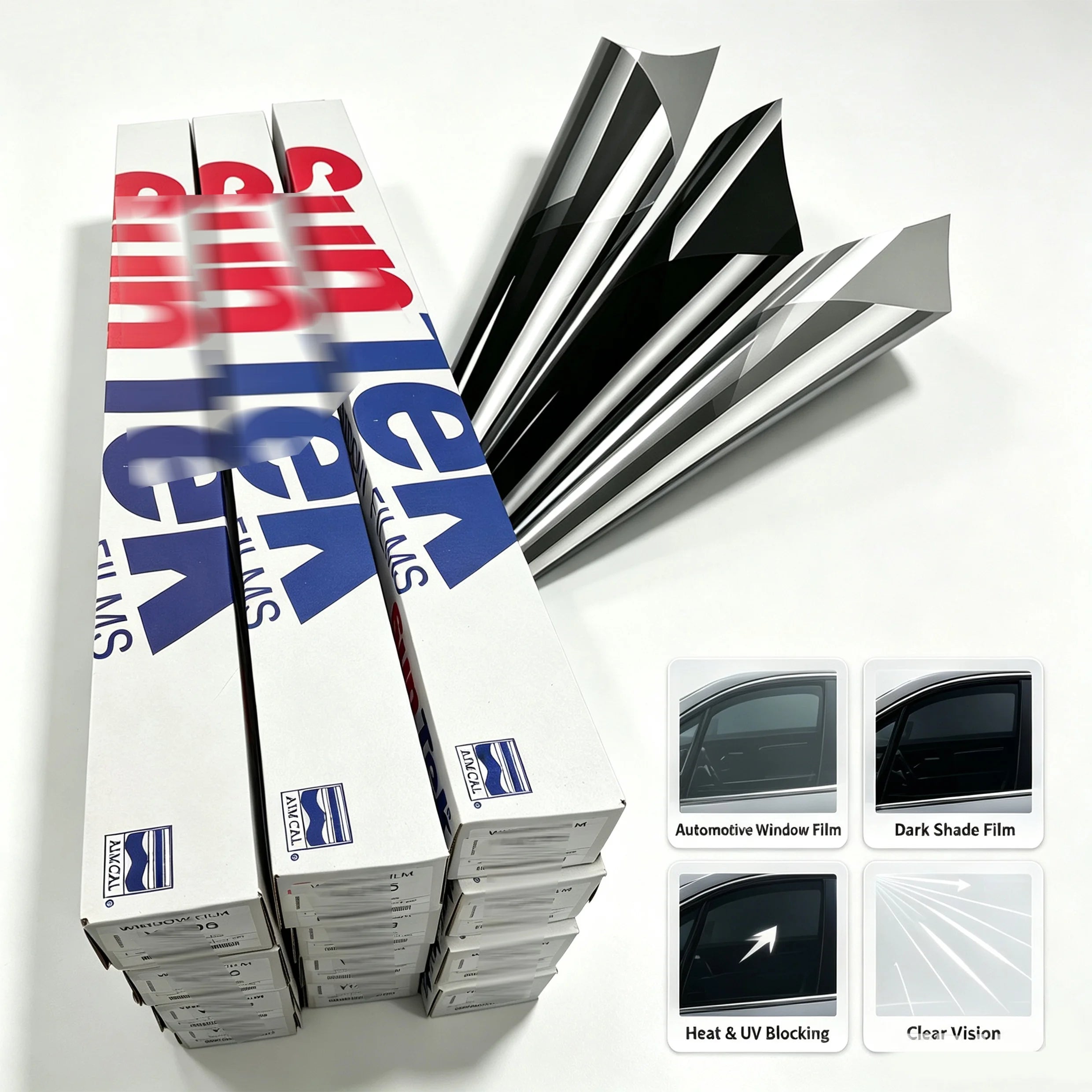 Suntek Car Window Film 2026 Nano Ceramic 2mil UV99% Heat Insulation Self-adhesive 10 Year Warranty Privacy Protection