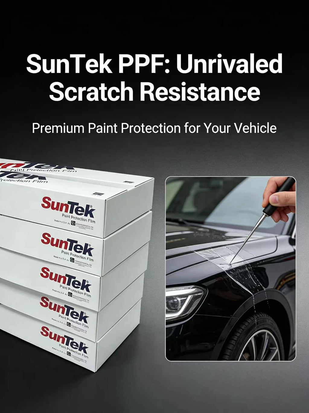 جودة ممتازة من SunTek PPF الأمريكي الأصلي ذاتي المعالجة بضمان 10 سنوات ومضاد للاصفرار من SunTek TPU