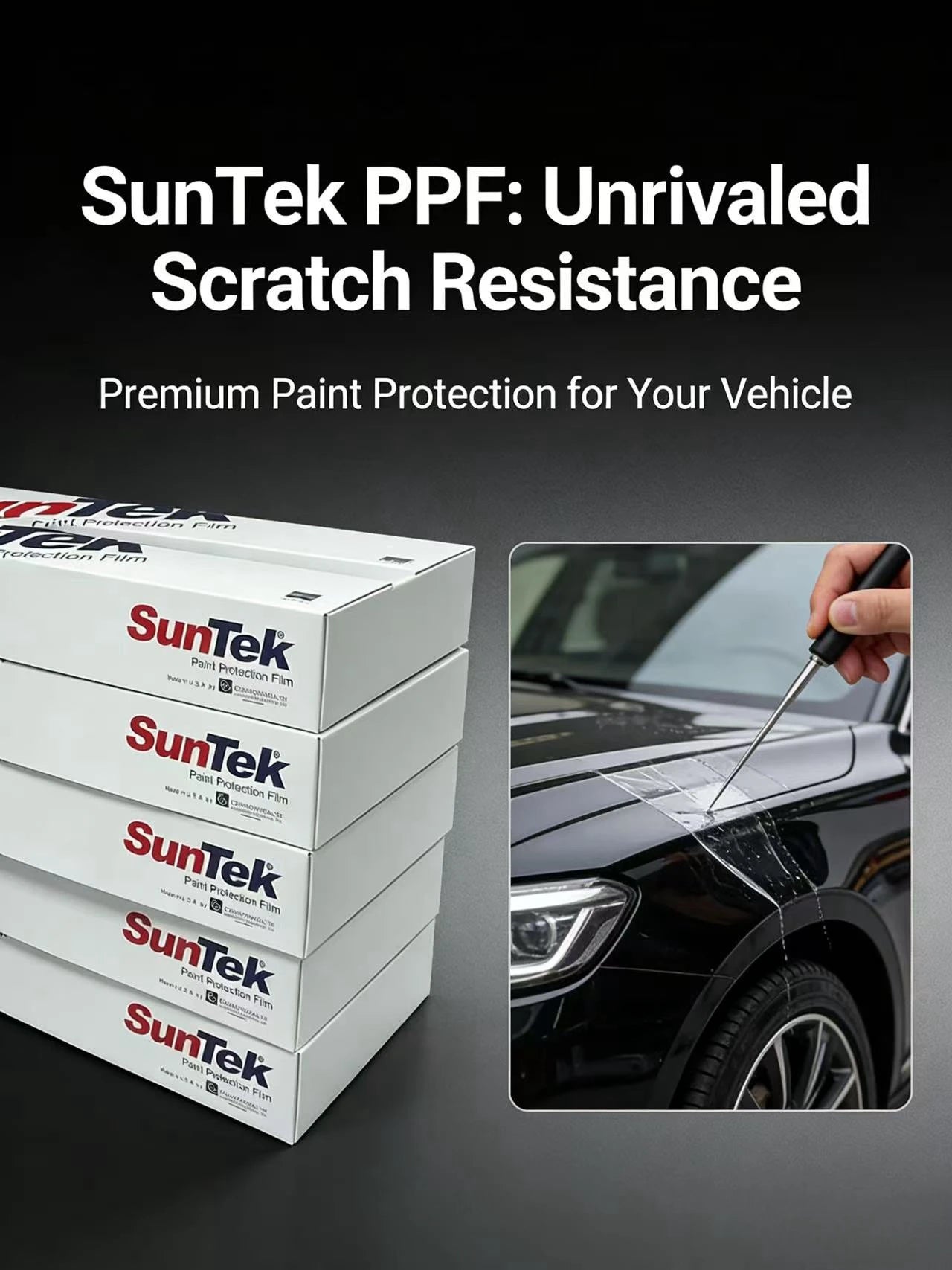 جودة ممتازة من SunTek PPF الأمريكي الأصلي ذاتي المعالجة بضمان 10 سنوات ومضاد للاصفرار من SunTek TPU