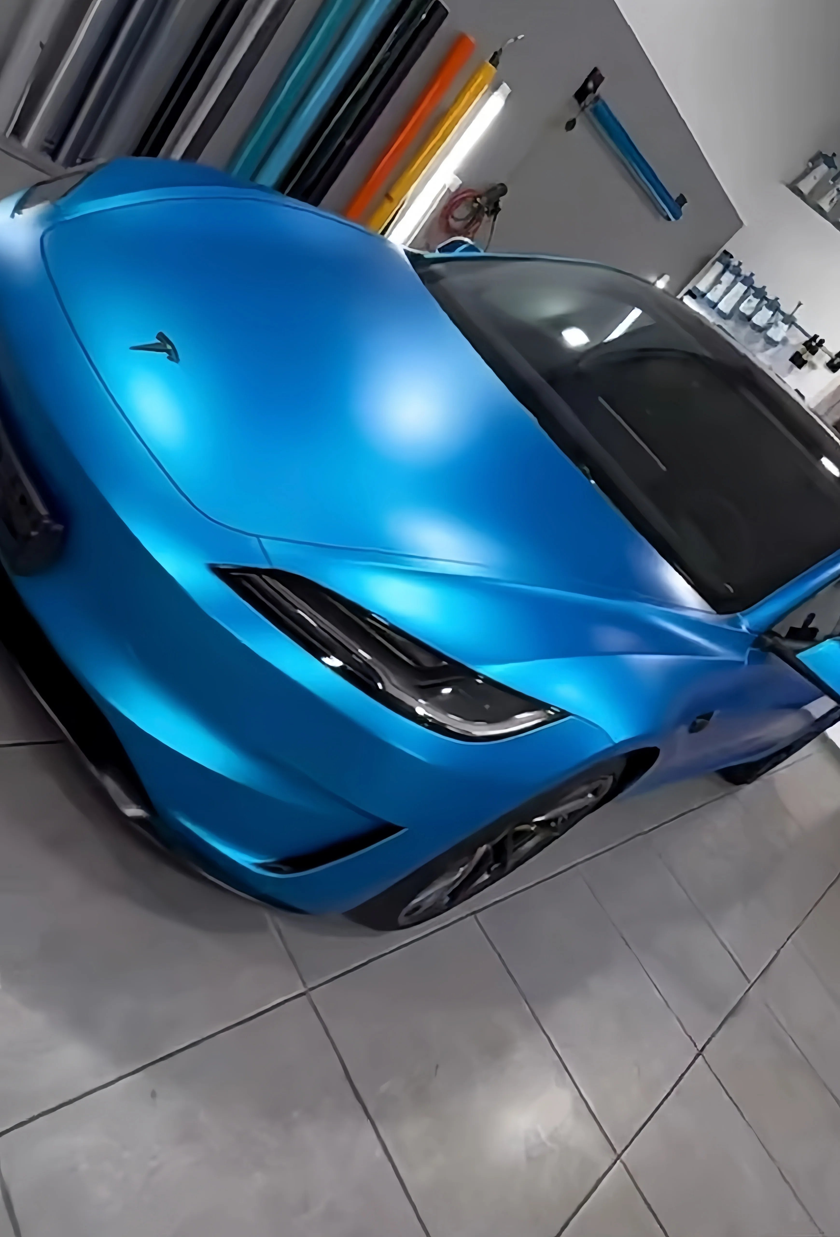 3M TPU 1.52*16.5m غشاء تغليف السيارة من الفينيل حماية الطلاء PPF مغير للألوان مضاد للاصفرار TPU سائل معدني غير لامع أزرق جوهرة