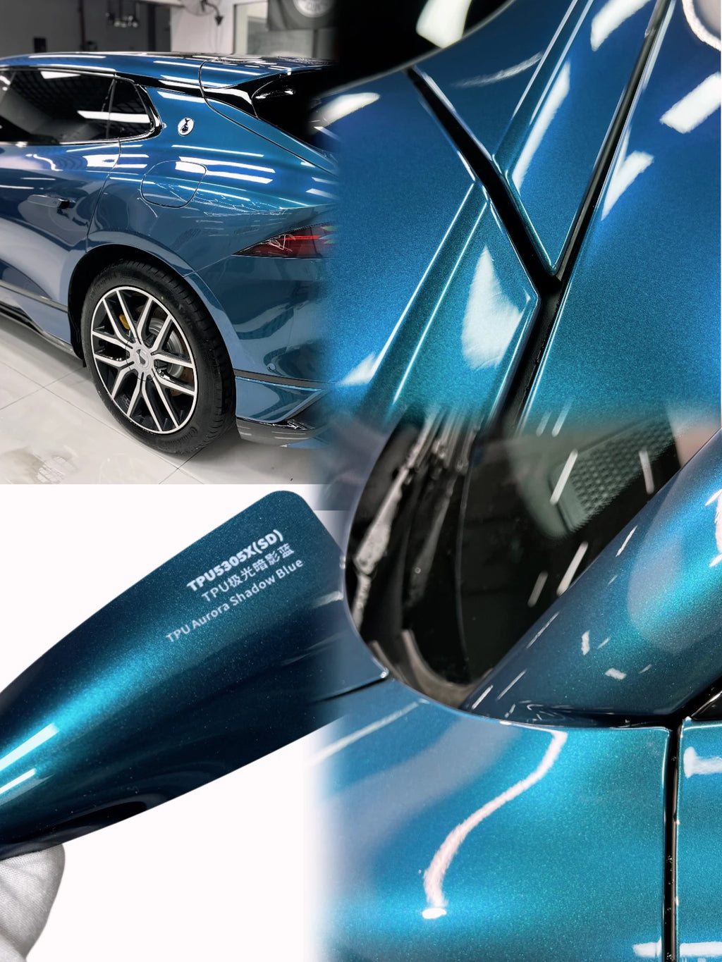 3M TPU 1.52m*16.5m غشاء تغليف السيارة من الفينيل غشاء حماية الطلاء PPF تغيير لون السيارة بولي يوريثين حراري مضاد للاصفرار أورورا شادو أزرق